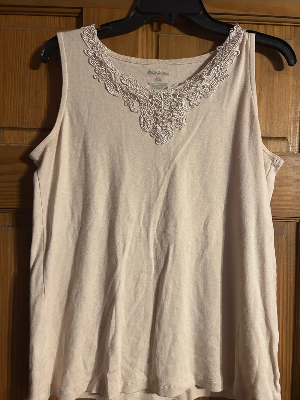 White Stag Cream Lace-Trim Tank Top
